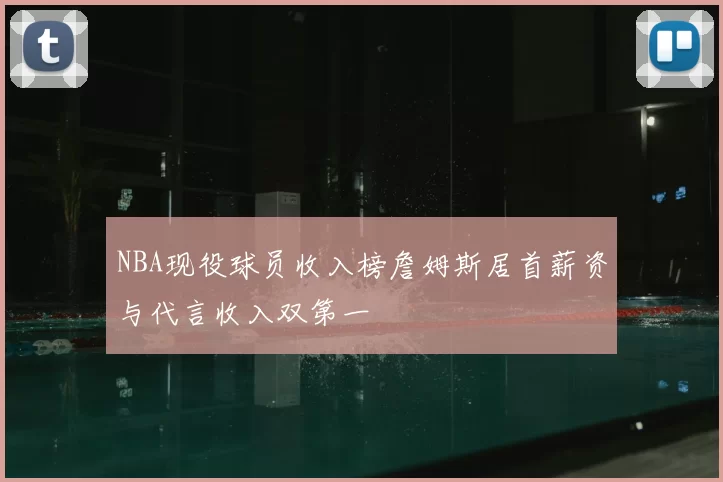 NBA现役球员收入榜詹姆斯居首薪资与代言收入双第一