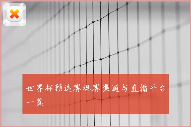 世界杯预选赛观赛渠道与直播平台一览